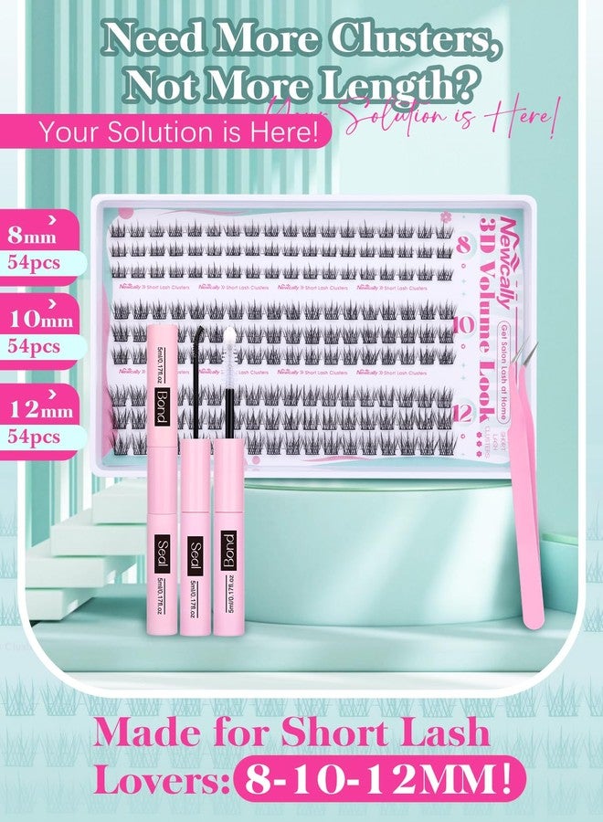 Newcally 8-10-12MM Short Lash Clusters Kit Natural Look DIY Lash Extension Kit C-curly Eyelash Clusters Kit Ultra Thin Lash Band Individual Lashes Kit by Newcally - Image 2